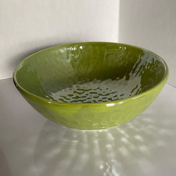Green Textured Ceramic 8” Bowl - Made in ITALY